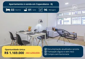 Foto 1 de Apartamento com 3 Quartos à venda, 96m² em Copacabana, Rio de Janeiro