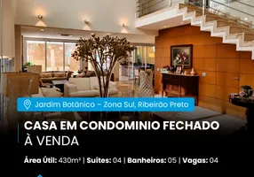 Foto 1 de Casa de Condomínio com 4 Quartos à venda, 430m² em Jardim Irajá, Ribeirão Preto