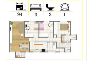 Apartamento com 3 Quartos à venda, 94m²