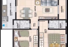 Apartamento com 2 Quartos à venda, 50m²