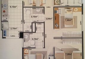 Apartamento com 3 Quartos à venda, 61m²