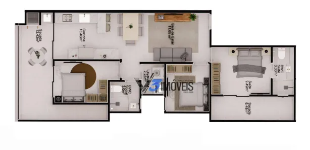Apartamento com 3 Quartos à venda, 145m² no Praia Grande, Matinhos