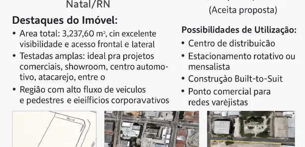 Lote/Terreno para alugar, 3237m² no Lagoa Nova, Natal