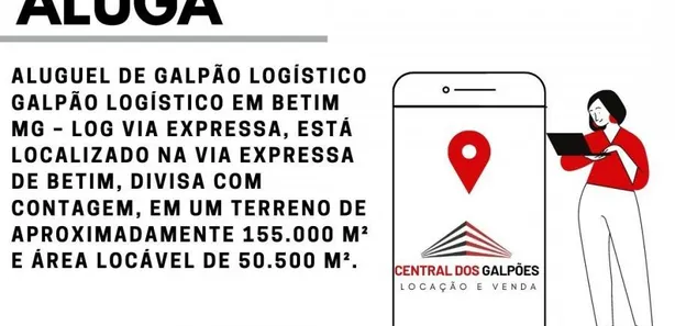 Galpão/Depósito/Armazém para alugar, 1300m² no Distrito Industrial Bandeirinhas, Betim