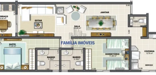 Apartamento com 2 Quartos à venda, 83m² no Ponta da Praia, Santos
