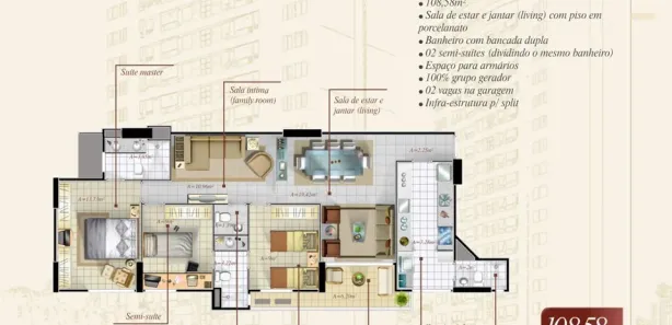 Apartamento com 3 Quartos à venda, 98m² no Adrianópolis, Manaus