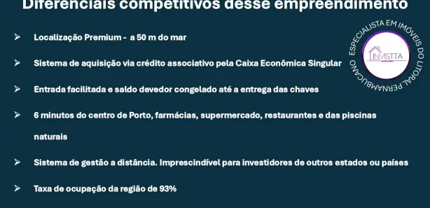Flat com 1 Quarto à venda, 38m² no Porto de Galinhas, Ipojuca