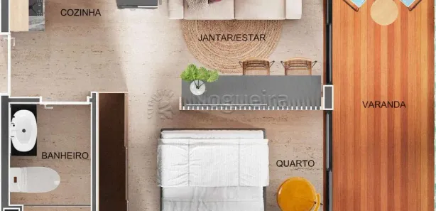 Flat com 1 Quarto à venda, 24m² no Porto de Galinhas, Ipojuca