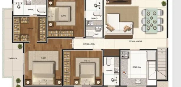 Apartamento com 4 Quartos à venda, 121m² no Cruzeiro, Belo Horizonte