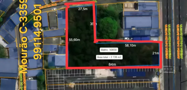 Lote/Terreno à venda, 2726m² no Chapada, Manaus
