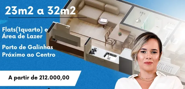 Flat com 1 Quarto à venda, 23m² no Porto de Galinhas, Ipojuca
