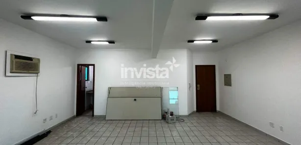 Sala Comercial com 1 Quarto para alugar, 47m² no Macuco, Santos