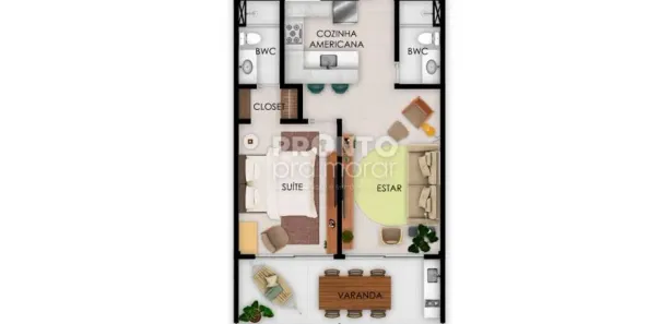 Flat com 1 Quarto à venda, 32m² no Centro, Ipojuca