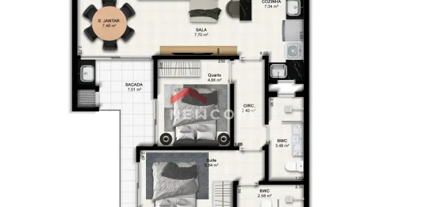 Apartamento com 2 Quartos à venda, 62m² no Balneário de Caioba, Matinhos