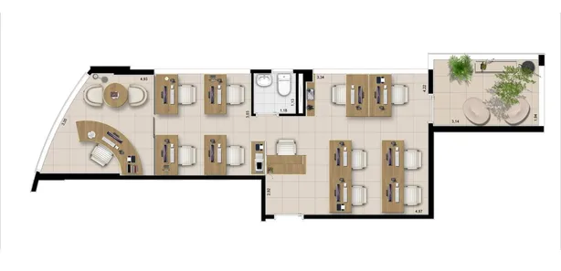 Sala Comercial à venda, 31m² no Ponta da Praia, Santos