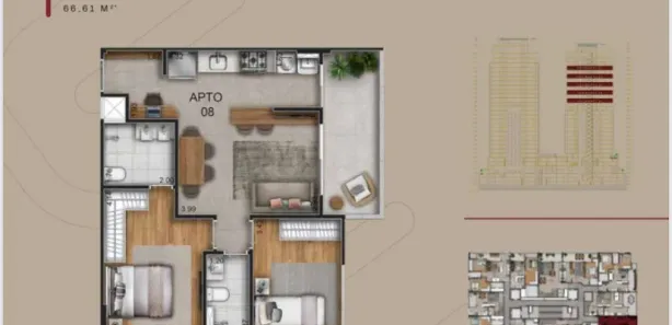 Apartamento com 2 Quartos à venda, 67m² no Park Lozandes, Goiânia