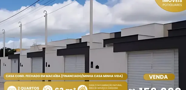 Casa com 2 Quartos à venda, 63m² no Bela Macaíba, Macaíba