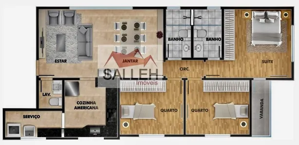 Apartamento com 3 Quartos à venda, 92m² no Minas Brasil, Belo Horizonte