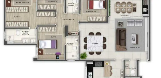 Apartamento com 4 Quartos à venda, 144m² no Cruzeiro, Belo Horizonte