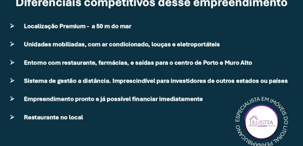Flat com 1 Quarto à venda, 34m² no Porto de Galinhas, Ipojuca