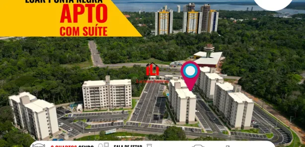 Apartamento com 2 Quartos para alugar, 50m² no Ponta Negra, Manaus