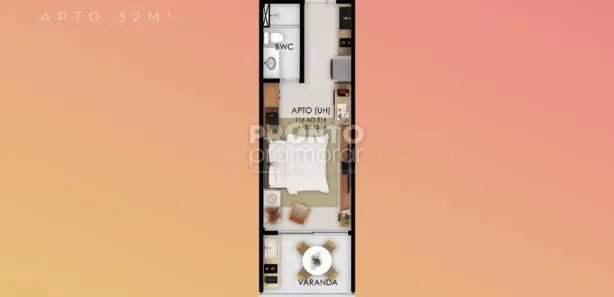 Flat com 1 Quarto à venda, 32m² no Centro, Ipojuca