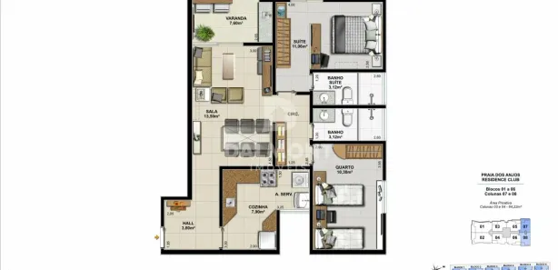 Apartamento com 2 Quartos à venda, 64m² no Praia dos Anjos, Arraial do Cabo