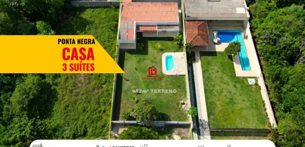 Casa de Condomínio com 3 Quartos à venda, 252m² no Ponta Negra, Manaus