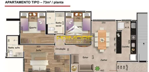 Apartamento com 3 Quartos à venda, 73m² no Coração Eucarístico, Belo Horizonte