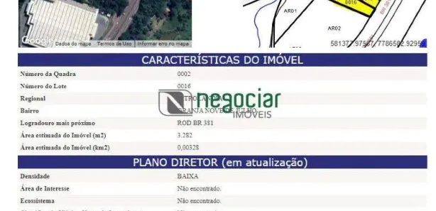 Lote/Terreno com 1 Quarto à venda, 12000m² no Casa Amarela, Betim
