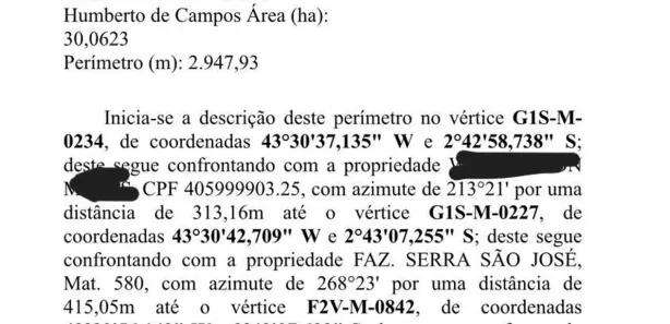 Lote/Terreno à venda, 300000m² no , Humberto de Campos