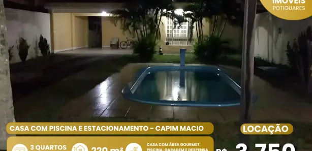 Casa com 4 Quartos para alugar, 220m² no Capim Macio, Natal