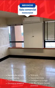 Sala Comercial para venda ou aluguel, 76m² no Centro, Manaus