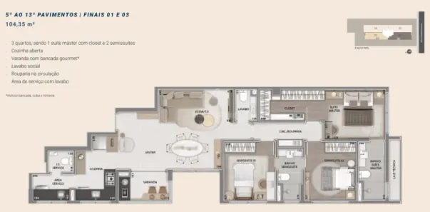 Apartamento com 3 Quartos à venda, 122m² no Santo Agostinho, Belo Horizonte