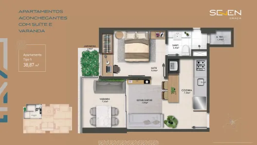 Apartamento com 1 Quarto à venda, 39m² no Graça, Salvador
