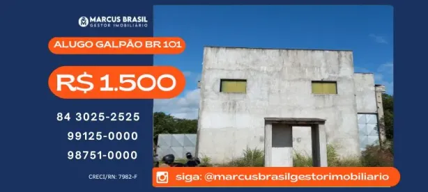 Galpão/Depósito/Armazém para alugar, 580m² no , São José de Mipibu