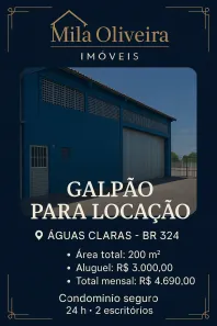 Galpão/Depósito/Armazém para alugar, 200m² no Águas Claras, Salvador
