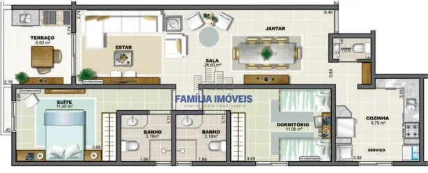 Apartamento com 2 Quartos à venda, 83m² no Ponta da Praia, Santos