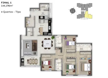Apartamento com 4 Quartos à venda, 148m² no Cruzeiro, Belo Horizonte