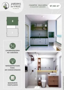 Apartamento com 2 Quartos à venda, 49m² no Loteamento Parque Vera Cruz, Tremembé
