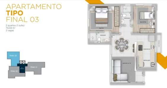 Apartamento com 2 Quartos à venda, 70m² no Cruzeiro, Belo Horizonte