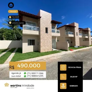 Sobrado com 3 Quartos à venda, 84m² no Jauá (Abrantes), Camaçari