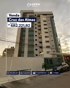Apartamento com 3 Quartos à venda, 84m² no Cruz das Almas, Maceió
