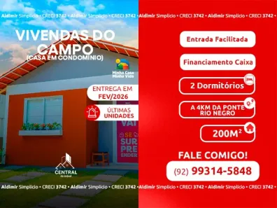 Casa de Condomínio com 2 Quartos à venda, 46m² no Cacau Pirêra, Iranduba