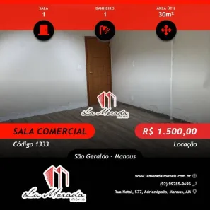 Sala Comercial para alugar, 30m² no São Geraldo, Manaus