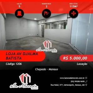 Ponto Comercial para alugar, 115m² no Chapada, Manaus