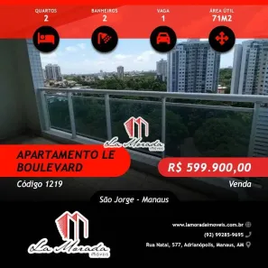 Apartamento com 2 Quartos à venda, 71m² no São Jorge, Manaus