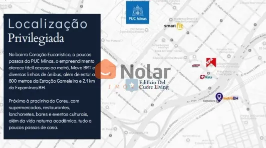 Apartamento com 1 Quarto à venda, 35m² no Coração Eucarístico, Belo Horizonte