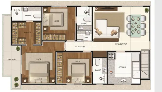 Apartamento com 4 Quartos à venda, 121m² no Cruzeiro, Belo Horizonte