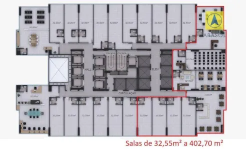 Sala Comercial para alugar, 63m² no Boa Viagem, Recife